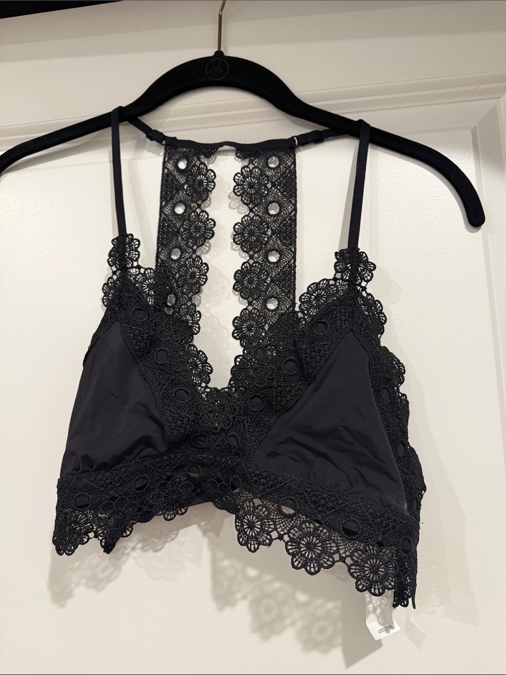 aerie Black Crochet Lace Bralette